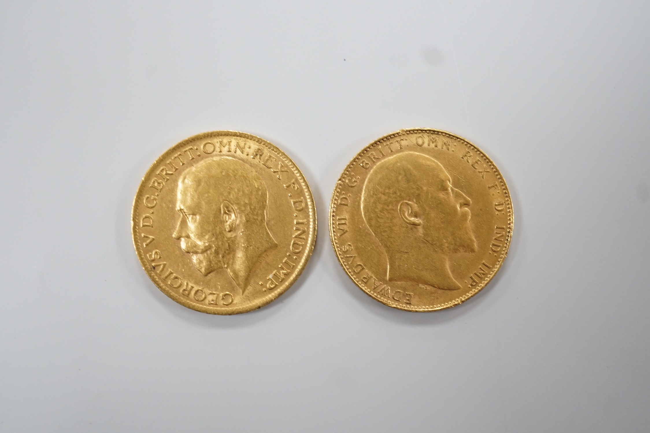 Two gold sovereigns, 1908 & 1913. - Bild 2 aus 2