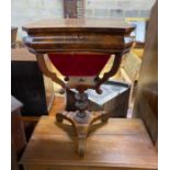 A 19th century French mahogany work table, width 49cm, depth 39cm, height 73cm