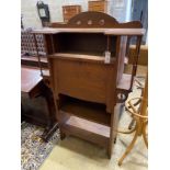 An Arts & Crafts oak student's bureau, width 85cm, depth 28cm, height 133cm