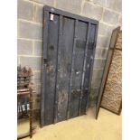 A painted wooden door, width 97cm, height 184cm