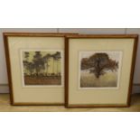 Phil Greenwood, pair of limited edition prints, 'Little Oak' and 'Bracken Moon', signed in pencil