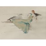 Sir William Russell Flint (1880-1969), watercolour, Portrait of Mrs Bradley Moore, signed and