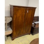 A George III mahogany side cabinet with pigeonhole interior, (altered) width 102cm, depth 34cm,