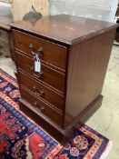 A reproduction George III style two drawer filing chest, width 55cm, depth 60cm, height 80cm