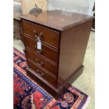 A reproduction George III style two drawer filing chest, width 55cm, depth 60cm, height 80cm