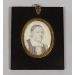 David Loggan (1634-1692), portrait miniature on vellum, John Dolben, inscribed to reverse, 8 x 6cm