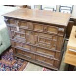 A late 17th /early 18th century oak chest, width 99cm, depth 54cm, height 95cm