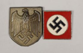 A German Third Reich Military and Political Supervision enamel badge (inscribed in Japanese?) and