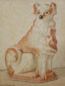 Bryan Senior (British b.1935), acrylic on paper, 'China Dog 1978', signed and dated '78, 25 x 19cm