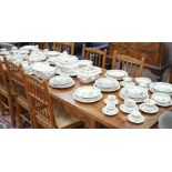 A complete Masons Ironstone Manchu pattern dinner service (settings for twelve persons),