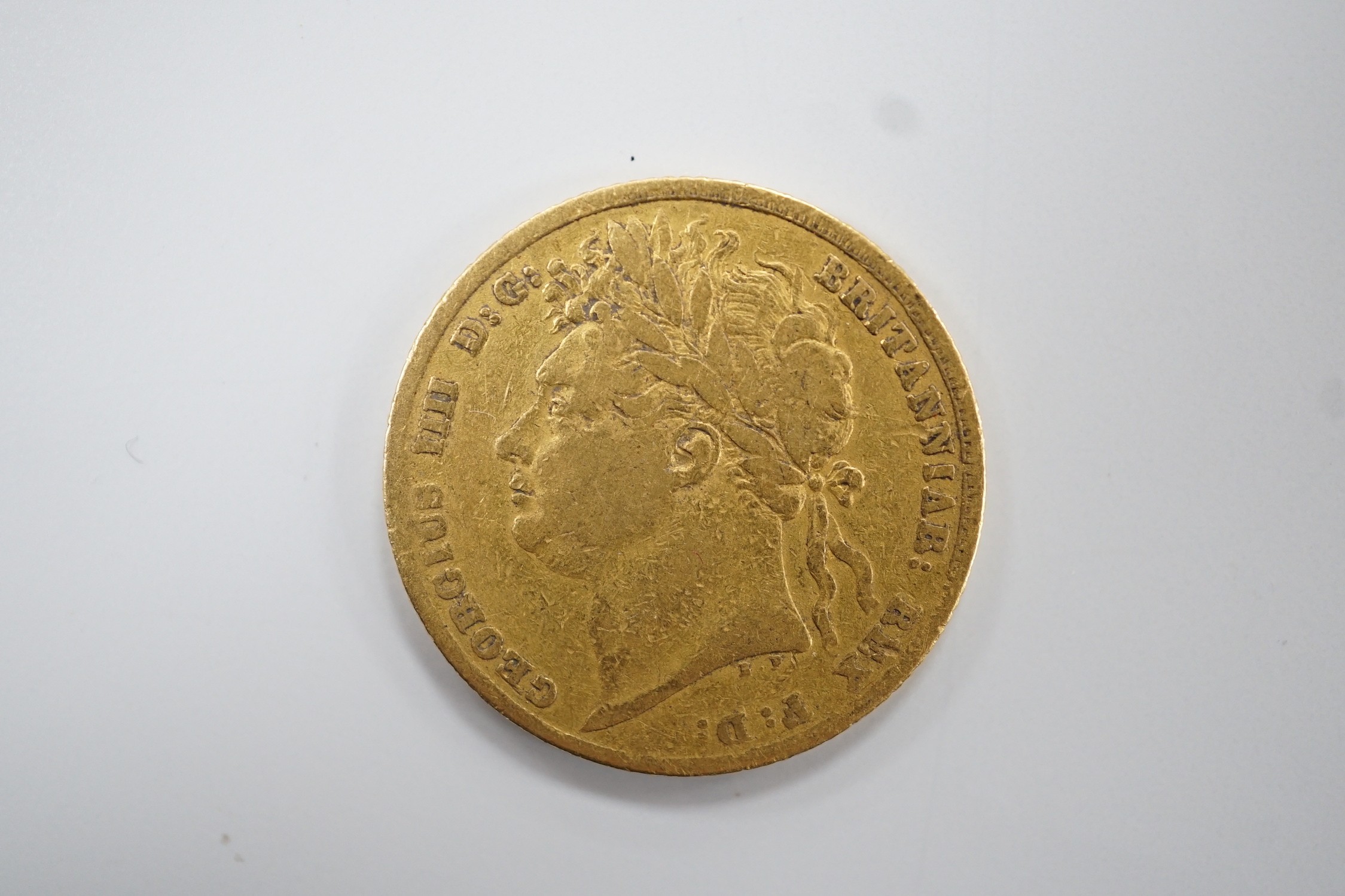 A George IV 1824 gold sovereign, VG or better. - Bild 2 aus 2