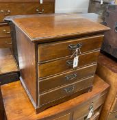 An Edwardian mahogany four drawer sheet music cabinet, width 50cm, depth 36cm, height 52cm