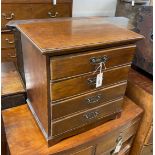 An Edwardian mahogany four drawer sheet music cabinet, width 50cm, depth 36cm, height 52cm