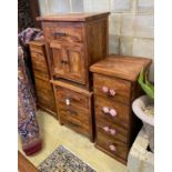 Four Indonesian hardwood chests, largest width 60cm, depth 40cm, height 70cm