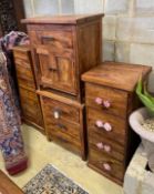 Four Indonesian hardwood chests, largest width 60cm, depth 40cm, height 70cm