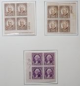 Box of World stamps in four albums and stock book, auction folders, with France, Germany, USA,