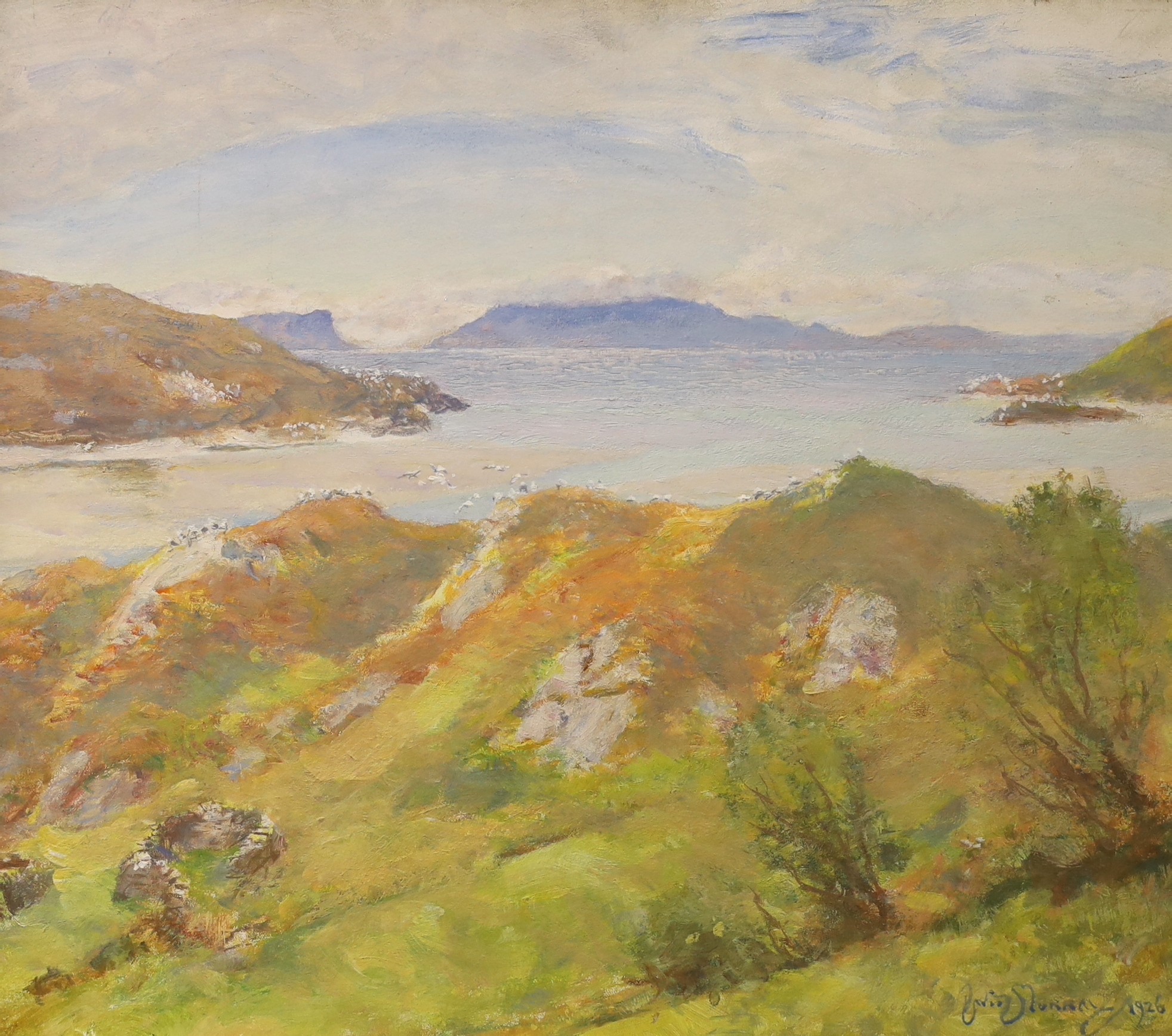 David Murray (1849-1933), oil on card, Scottish coastal landscape, signed and dated 1926, 38 x 43cm