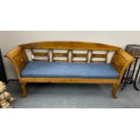 A 19th century Italian walnut settle, length 206cm, width 58cm, height 92cm