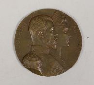 France, commemorative medal, bronze visit to France by Tsar Nicholas II of Russia 1896, 68 mm
