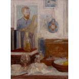 William Yeo (20th C.), oil on board, Still life with Vincent Van Gogh, signed and dated 1975, 60 x