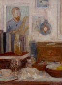 William Yeo (20th C.), oil on board, Still life with Vincent Van Gogh, signed and dated 1975, 60 x