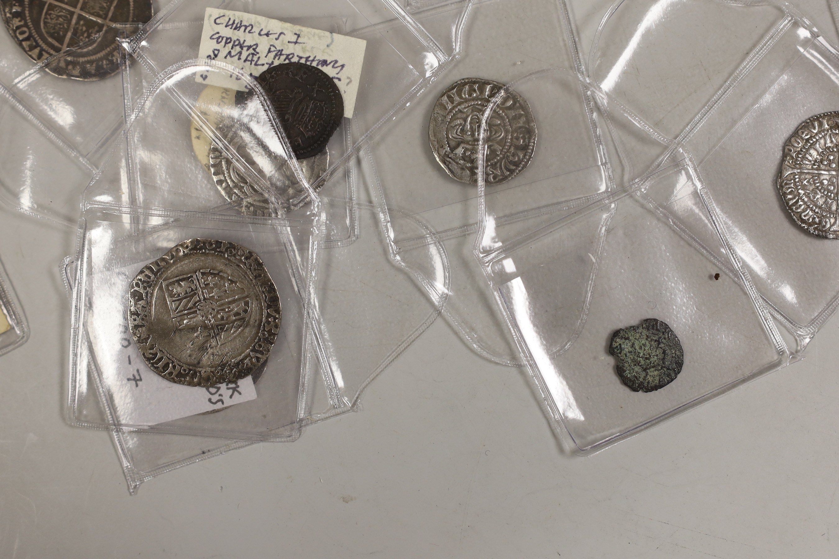 British hammered coinage, medieval to Stuart, including Edward I penny, two Henry III short cross - Bild 3 aus 5