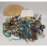 A quantity of assorted costume jewellery, including white metal and moonstone bracelet and other
