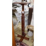 A Victorian and later oak and mahogany pedestal, height 122cm