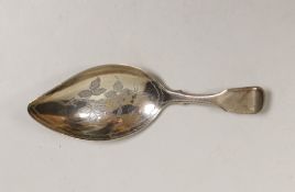 A George III silver leaf shaped caddy spoon, Thomas Freeth?, London, 1808, 10.2cm.