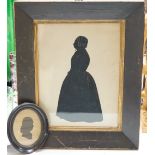 An oval silhouette dated on reverse 1777 together with a larger later silhouette-25cms high x