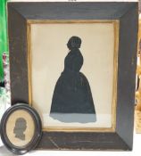 An oval silhouette dated on reverse 1777 together with a larger later silhouette-25cms high x