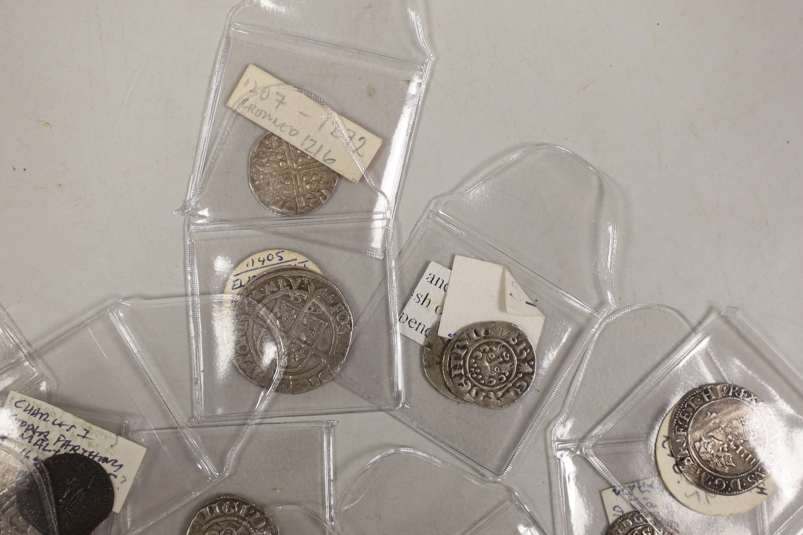 British hammered coinage, medieval to Stuart, including Edward I penny, two Henry III short cross - Bild 4 aus 5