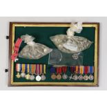 A collection of miniature medals, Victoria to George VI, Civil Defence and Edward VI's military