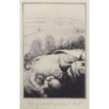 Charles Beauchamp (b.1949), drypoint etching, 'A Green and Pleasant Land', signed and inscribed A/P,