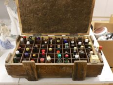 Sixty miniature spirits in collectors wooden box