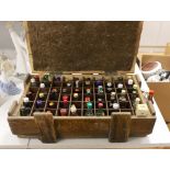Sixty miniature spirits in collectors wooden box