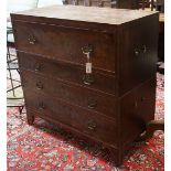 A George III mahogany secretaire chest, width 102cm, depth 50cm, height 102cm