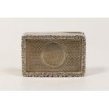 A late Victorian engine turned silver rectangular vinaigrette, George Unite, Birmingham, 1898,