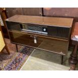 A mid century Grundig Mandello stereogram, length 118cm, depth 36cm, height 78cm