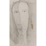 Richard O'Neill (Irish School), pencil on paper, 'Head', with artist's label verso, 29.5 x 17.5cm