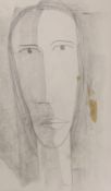 Richard O'Neill (Irish School), pencil on paper, 'Head', with artist's label verso, 29.5 x 17.5cm