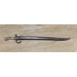 A WWI French bayonet, 1874 - pattern. 72cm overall