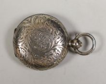 A late Victorian engraved silver sovereign case, John Milward Banks, Birmingham 1888, 30mm.