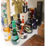 An assortment of liqueurs and others, to include baileys, southern comfort, grand marnier, etc.
