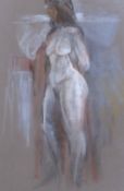 John Pearce (b.1942), pastel, Standing female nude, signed, 49 x 32cm