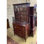 A Regency mahogany secretaire bookcase, width 102cm, depth 54cm, height 219cm