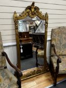 A Victorian carved giltwood and composition pier glass, width 106cm, height 167cm