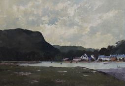 Roy Perry (b.1935), watercolour and gouache, 'Low Tide, Plockton', signed, 38 x 56cm