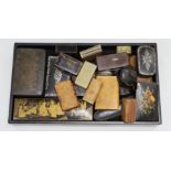 A collection of Victorian snuff and tobacco boxes