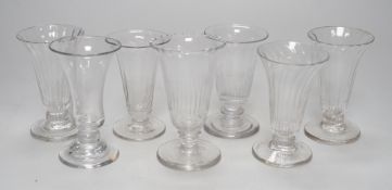 Seven Georgian jelly glasses. Tallest 11cm